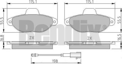 BENDIX 511203 - Тормозные колодки, дисковые, комплект unicars.by