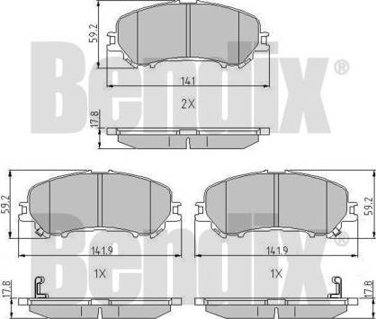 BENDIX 511229 - Тормозные колодки, дисковые, комплект unicars.by