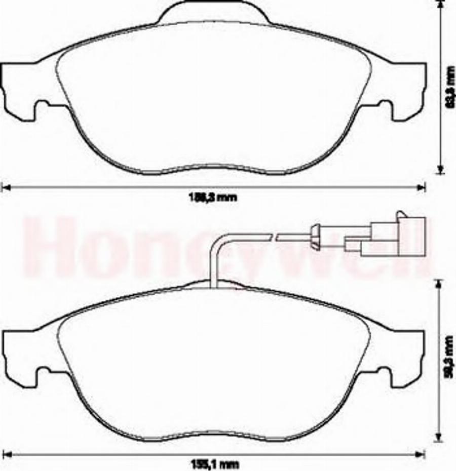 BENDIX 571933B - Тормозные колодки, дисковые, комплект unicars.by