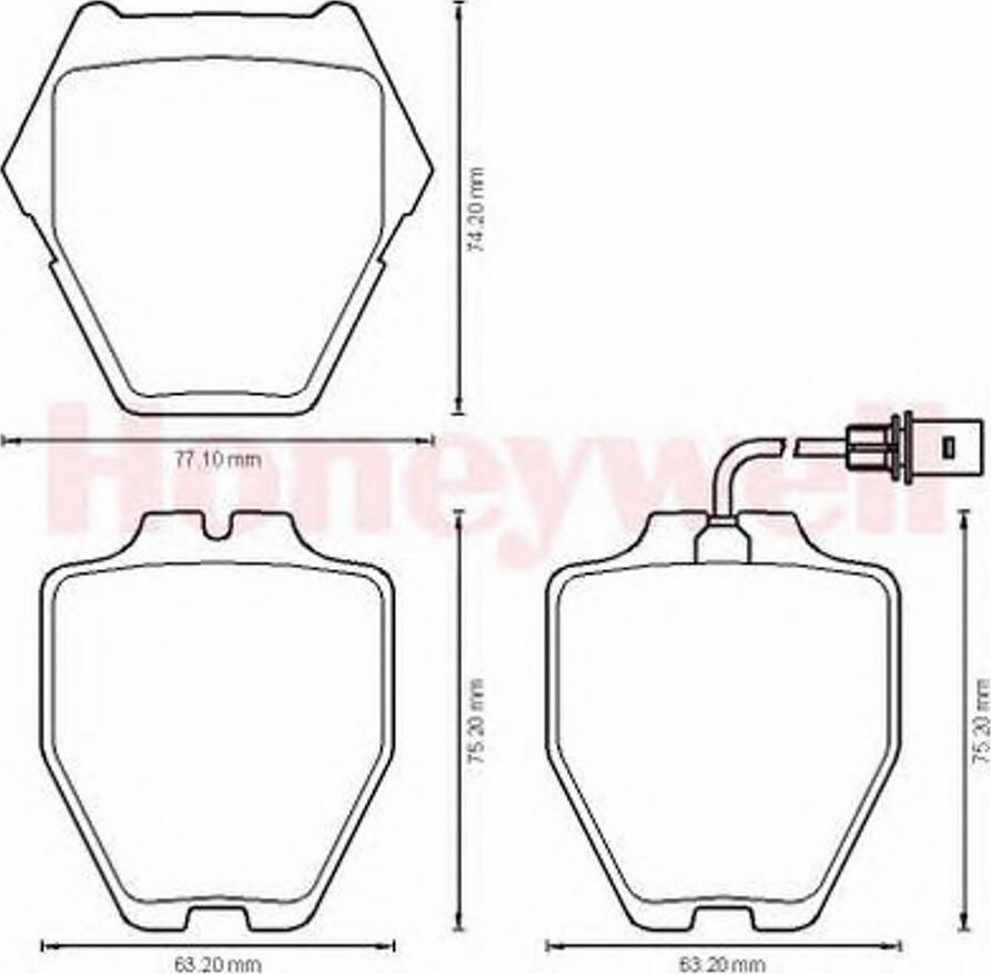 BENDIX 573064B - Тормозные колодки, дисковые, комплект unicars.by