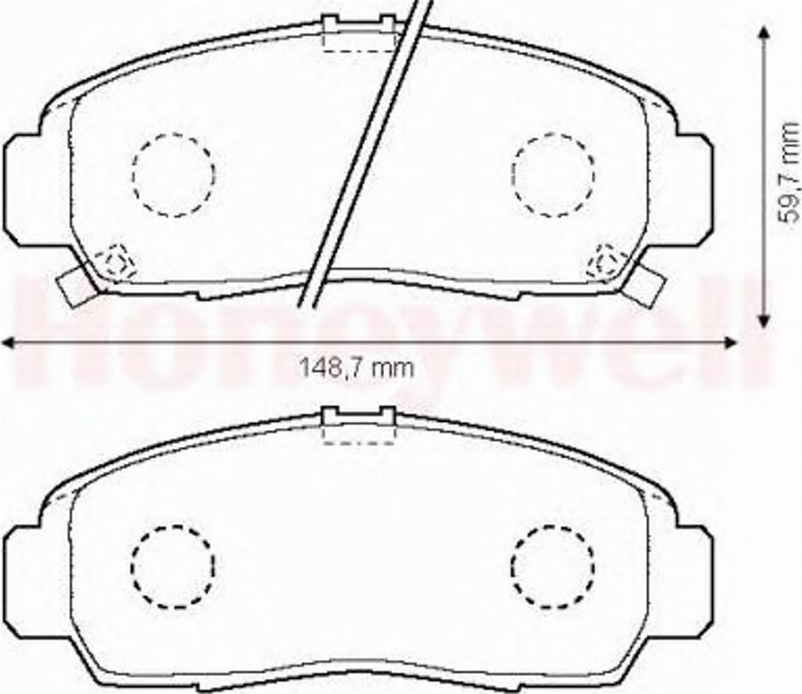 BENDIX 572449B - Тормозные колодки, дисковые, комплект unicars.by