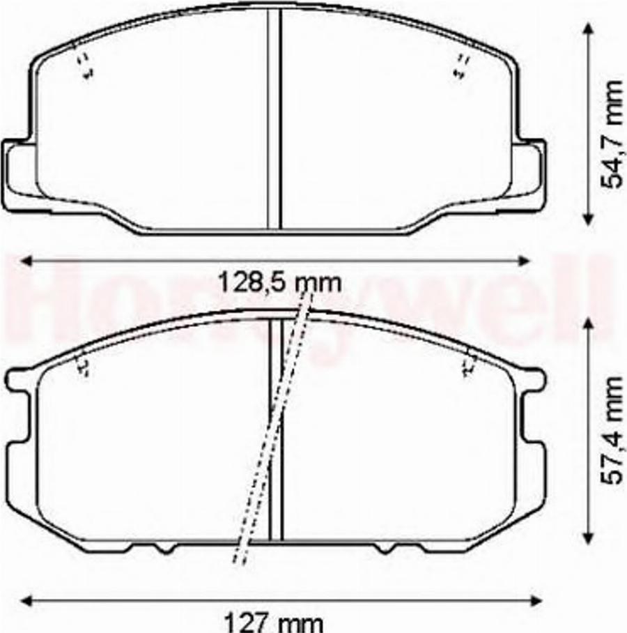 BENDIX 572305B - Тормозные колодки, дисковые, комплект unicars.by