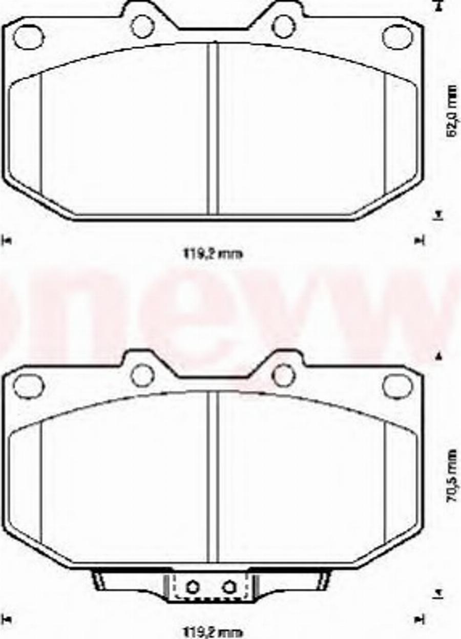 BENDIX 572252B - Тормозные колодки, дисковые, комплект unicars.by