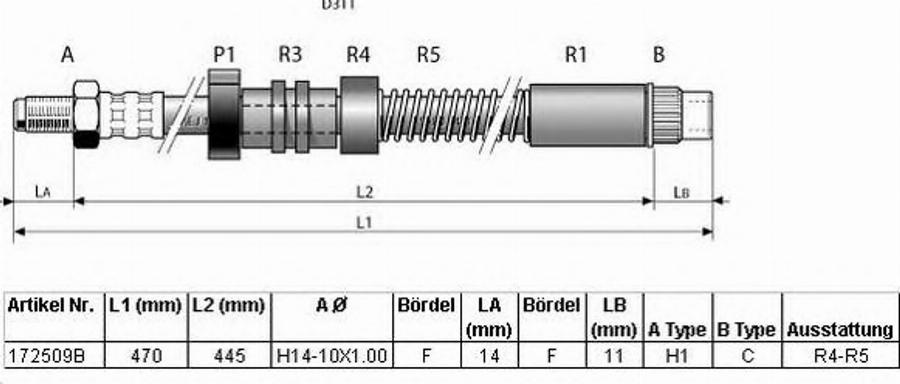 BENDIX 172509 B - Тормозной шланг unicars.by