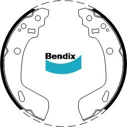 BENDIX BS5057 - Комплект тормозных колодок, барабанные unicars.by