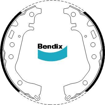 BENDIX BS5004 - Комплект тормозных колодок, барабанные unicars.by