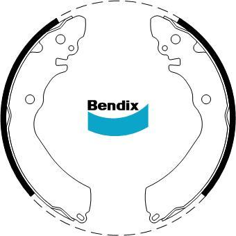 BENDIX BS5027 - Комплект тормозных колодок, барабанные unicars.by