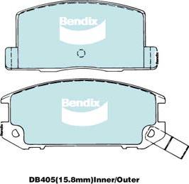 BENDIX DB405 GCT - Тормозные колодки, дисковые, комплект unicars.by