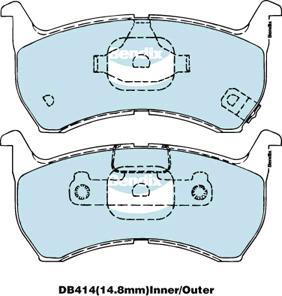 BENDIX DB414 GCT - Тормозные колодки, дисковые, комплект unicars.by