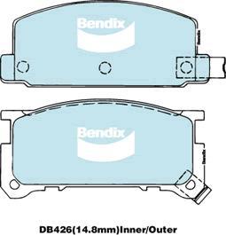 BENDIX DB426 GCT - Тормозные колодки, дисковые, комплект unicars.by