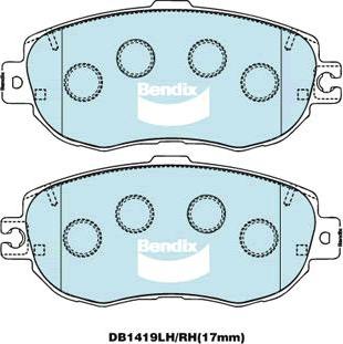 BENDIX DB1419 MKT - Тормозные колодки, дисковые, комплект unicars.by