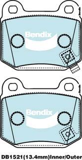 BENDIX DB1521 GCT - Тормозные колодки, дисковые, комплект unicars.by