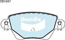 BENDIX DB1697 GCT - Тормозные колодки, дисковые, комплект unicars.by