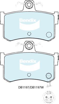 BENDIX DB1197 MKT - Тормозные колодки, дисковые, комплект unicars.by