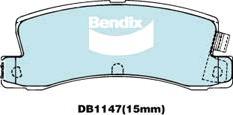 BENDIX DB1147 GCT - Тормозные колодки, дисковые, комплект unicars.by