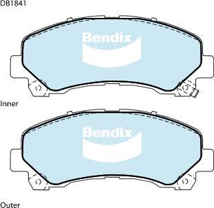 BENDIX DB1841 4WD - Тормозные колодки, дисковые, комплект unicars.by