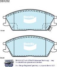 BENDIX DB1252 MKT - Тормозные колодки, дисковые, комплект unicars.by