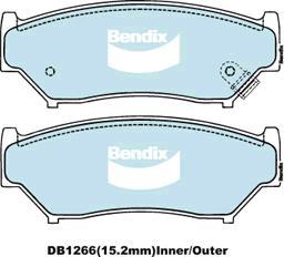 BENDIX DB1266 4WD - Тормозные колодки, дисковые, комплект unicars.by