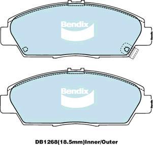 BENDIX DB1268 GCT - Тормозные колодки, дисковые, комплект unicars.by