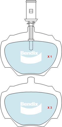 BENDIX DB1285 GCT - Тормозные колодки, дисковые, комплект unicars.by