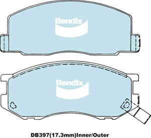 BENDIX DB397 GCT - Тормозные колодки, дисковые, комплект unicars.by