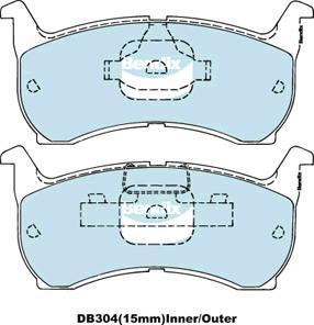 BENDIX DB304 GCT - Тормозные колодки, дисковые, комплект unicars.by