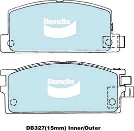 BENDIX DB327 GCT - Тормозные колодки, дисковые, комплект unicars.by