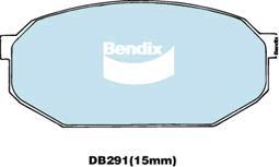 BENDIX DB291 GCT - Тормозные колодки, дисковые, комплект unicars.by