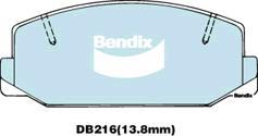 BENDIX DB216 GCT - Тормозные колодки, дисковые, комплект unicars.by