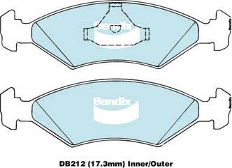 BENDIX DB212 GCT - Тормозные колодки, дисковые, комплект unicars.by