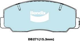 BENDIX DB271 GCT - Тормозные колодки, дисковые, комплект unicars.by