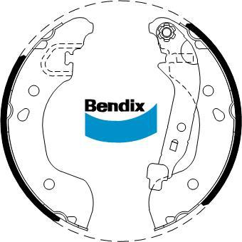 BENDIX DS1827 - Комплект тормозных колодок, барабанные unicars.by