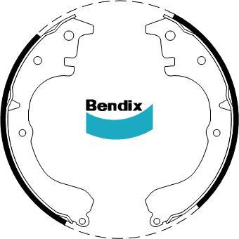 BENDIX DS2203 - Комплект тормозных колодок, барабанные unicars.by