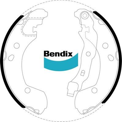 Bendix-AU BS5060 - Комплект тормозных колодок, барабанные unicars.by