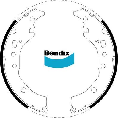 Bendix-AU BS5035 - Комплект тормозных колодок, барабанные unicars.by