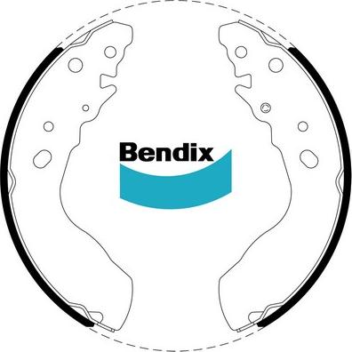 Bendix-AU BS1758 - Комплект тормозных колодок, барабанные unicars.by