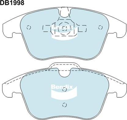 Bendix-AU DB1998 EURO+ - Тормозные колодки, дисковые, комплект unicars.by