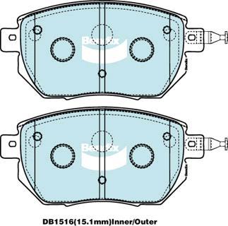 Bendix-AU DB1516 -4WD - Тормозные колодки, дисковые, комплект unicars.by