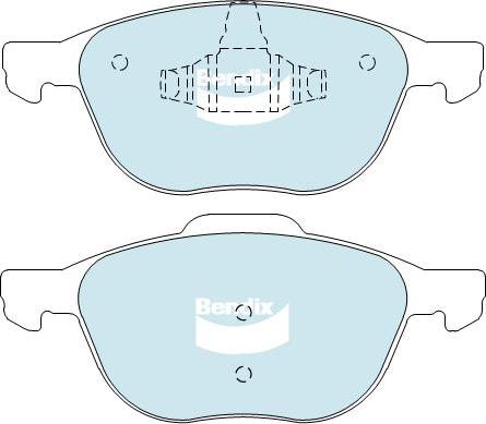 Bendix-AU DB1679 EURO+ - Тормозные колодки, дисковые, комплект unicars.by