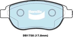 Bendix-AU DB1758 EURO+ - Тормозные колодки, дисковые, комплект unicars.by