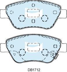 Bendix-AU DB1712 GCT - Тормозные колодки, дисковые, комплект unicars.by