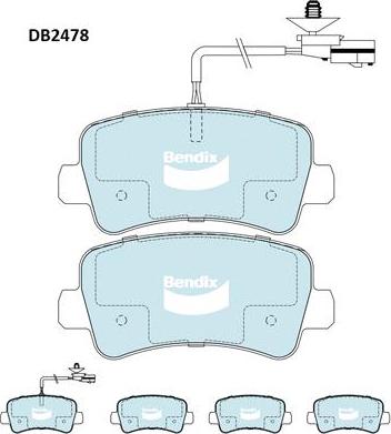 Bendix-AU DB2478 HD - Тормозные колодки, дисковые, комплект unicars.by