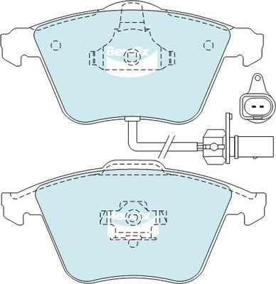 Bendix-AU DB2198 EURO+ - Тормозные колодки, дисковые, комплект unicars.by