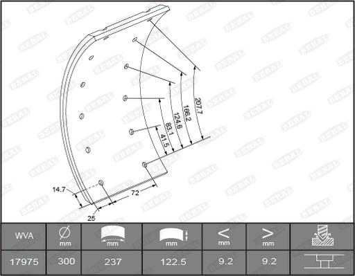 Beral 1735109306015613 - Комплект тормозных башмаков, барабанные тормоза unicars.by