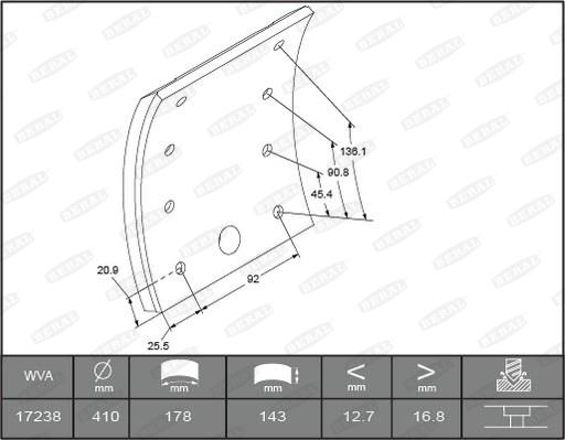 Beral 1723817000015498 - Комплект тормозных башмаков, барабанные тормоза unicars.by