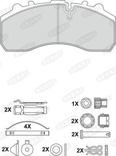 Beral 2917930004145694 - Тормозные колодки, дисковые, комплект unicars.by