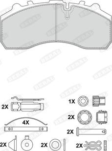 Beral 2917930004170834 - Тормозные колодки, дисковые, комплект unicars.by