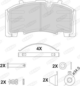 Beral 2926430004145754 - Тормозные колодки, дисковые, комплект unicars.by