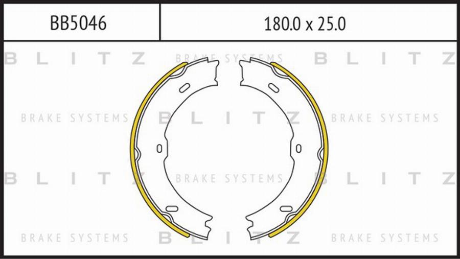 Blitz BB5046 - Комплект тормозных колодок, барабанные unicars.by