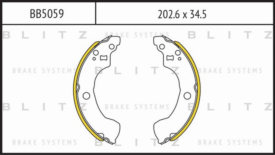 Blitz BB5059 - Комплект тормозных колодок, барабанные unicars.by